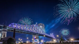 The Jacques Cartier Bridge in Montreal.